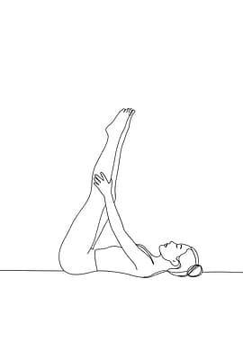Woman in Yoga Pose Minimalist Line Art