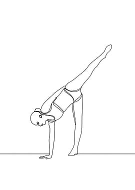 Yoga Woman Minimalist Line Art