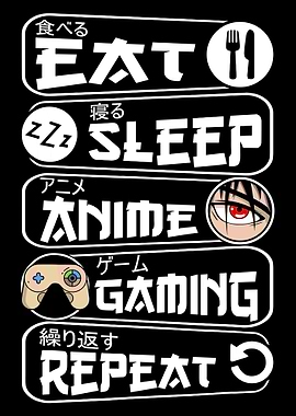 Eat Sleep Anime Gaming Repeat