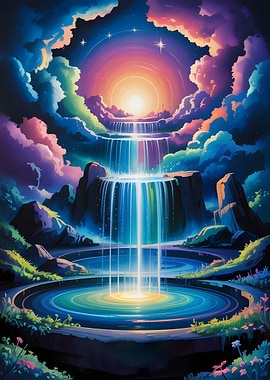 Celestial Waterfall Landscape