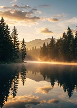 Serene Lake at Sunrise
