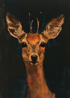 Deer Portrait Painting