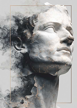 Marble Bust with Smoke Effect