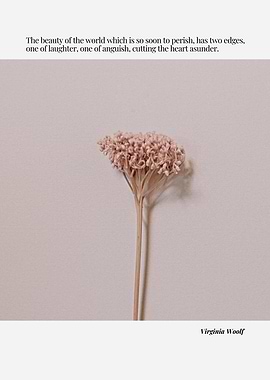 Dried Flower with Virginia Woolf Quote