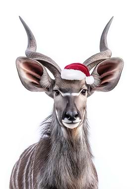 Nyala with Santa Hat