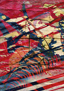Ambitions. Abstract Red and Blue Textured Art