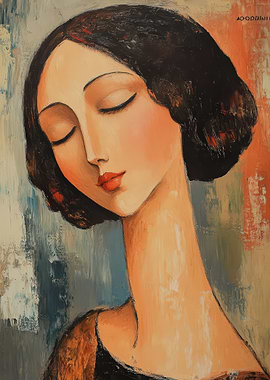 Woman with Closed Eyes Painting