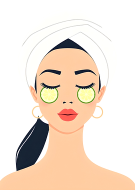 Woman with Cucumber Eye Treatment
