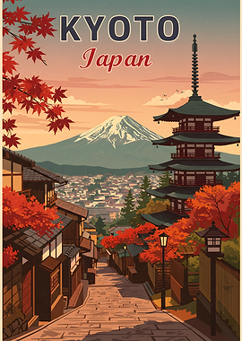 Kyoto Japan Travel Poster