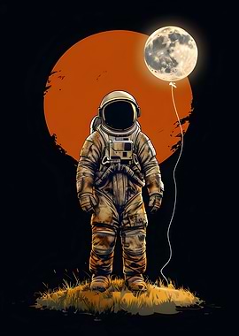 Astronaut with Moon Balloon