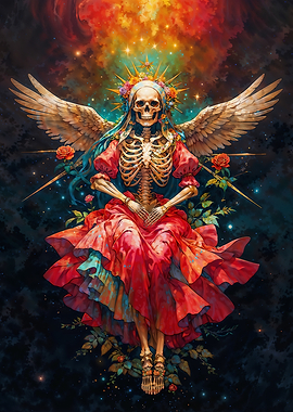 Santisima Muerte in Red Dress