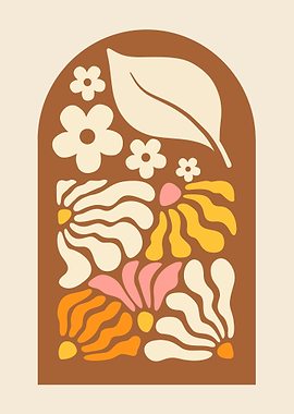 Retro Floral Archway Illustration