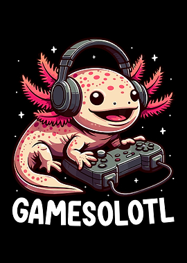 Axolotl Gamer with Headphones
