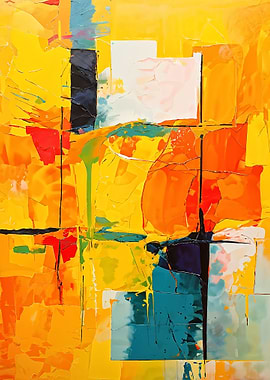 Abstract Painting with Geometric Shapes