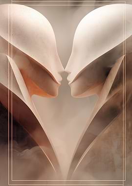 Abstract Faces in Beige Tones