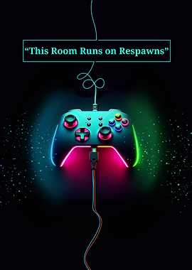 Gaming Controller Neon Art