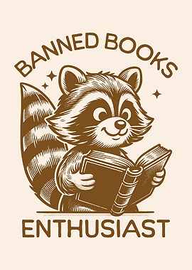 Banned Books Enthusiast Book Lover Raccoon