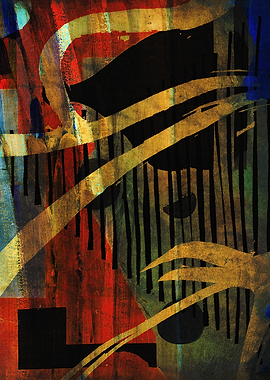 Lofi Geometry Abstract Painting with Geometric Shapes