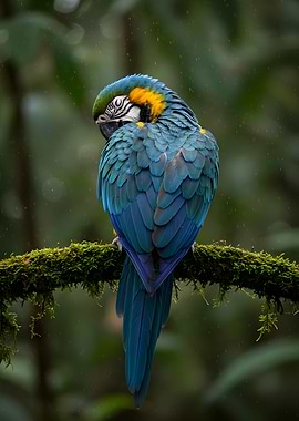 Blue and Gold Macaw Portrait