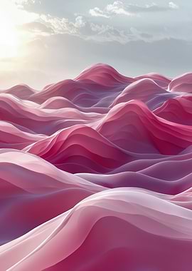 Pink Abstract Landscape