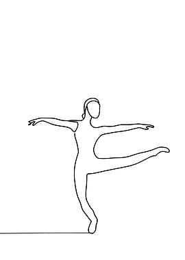 Ballet Dancer Minimalist Line Art