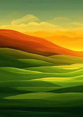 Rolling Hills Landscape Painting