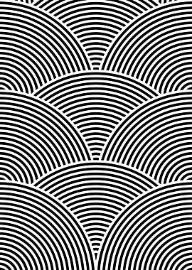 Black and White Arcs Pattern