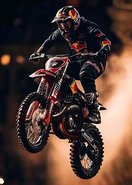 Motocross Rider Mid-Air Jump