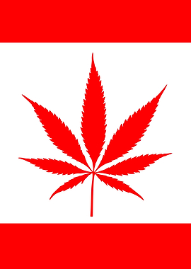 Canadian Flag with Cannabis Leaf