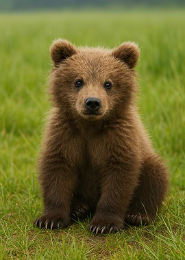 Adorable Brown Bear Cub Portrait