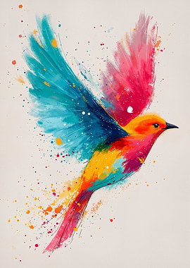 Colorful Bird Watercolor Painting