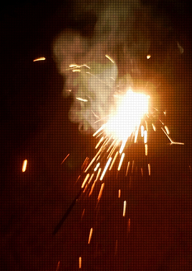 Sparkler with Smoke in Dark