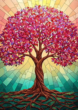 Stained Glass Tree of Life