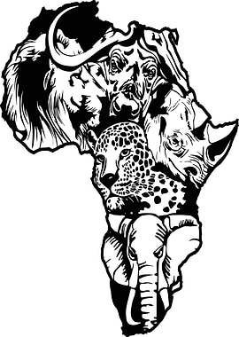 Africa Continent Wildlife Silhouette