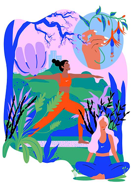 Yoga in the Park Illustration