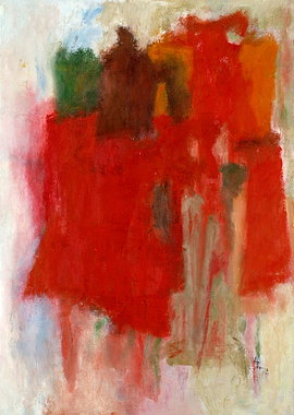 Abstract Red and Brown Painting