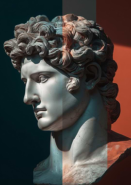 Statue with French Flag Colors