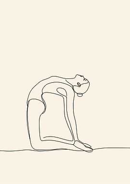 Yoga Pose Minimalist Line Art