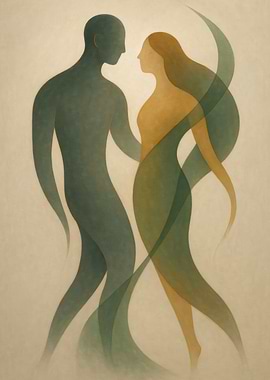 Abstract Evolving Couple: Journey of Growth Wall Art