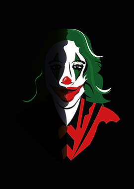 Clown Portrait with Green Hair