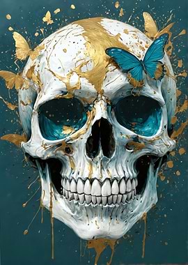 Skull with Butterflies