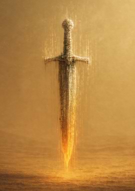 Ethereal Sword in Golden Light