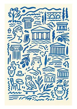 Ancient Greece Doodle Art