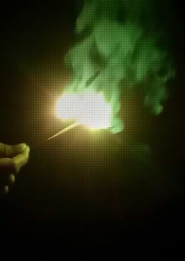 Matchstick with Green Flame