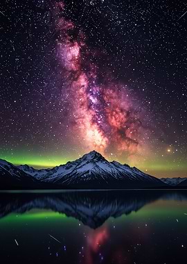 Milky Way over Mountain Lake