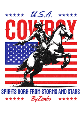 U.S.A. Cowboy on Horseback