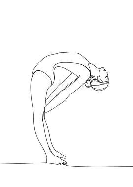 Yoga Pose Minimalist Line Art