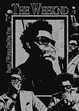The Weeknd Black and White Collage