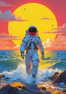 Astronaut on Beach