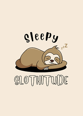 Sleepy Slothitude Cartoon
